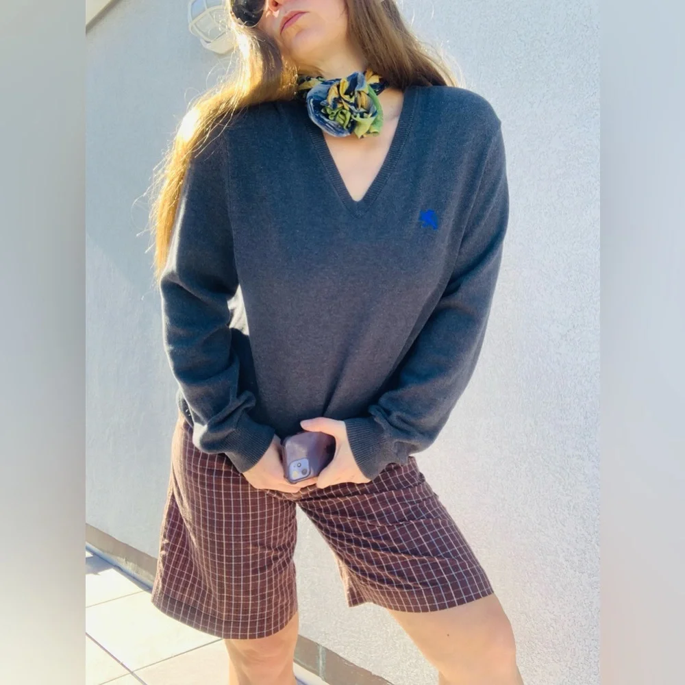 Cotton Sweater V-neck Pullover